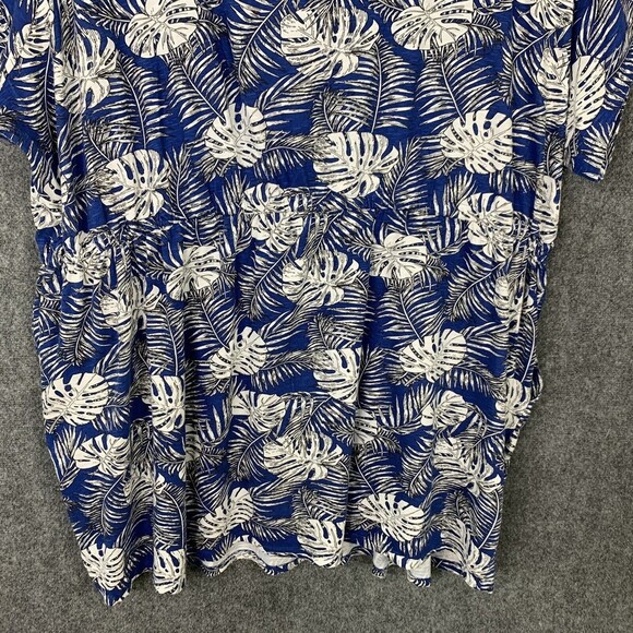 Ellos Palm Leaf Print Dress Size 5X Cotton Pockets Pull Cord Waist Knee Length - Picture 9 of 11